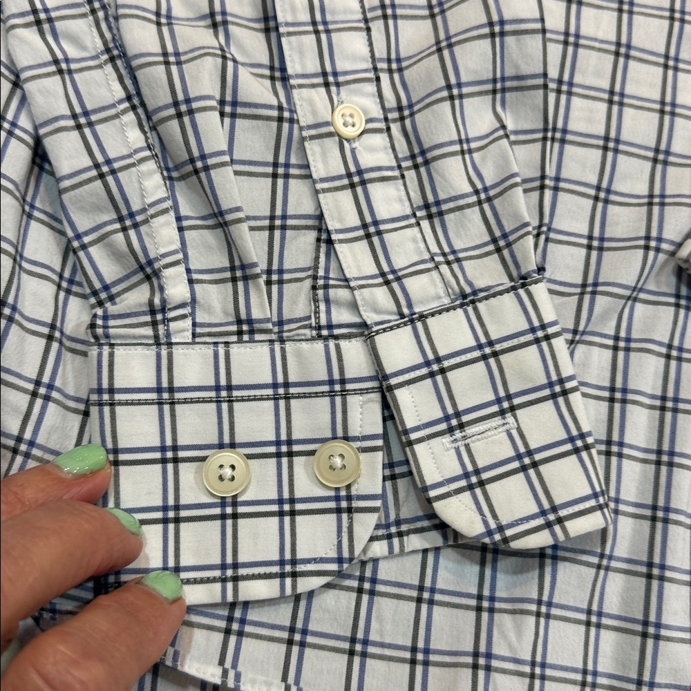 Jos A. Bank Men’s Stretch Tailored Fit Shirt gray/white Size Medium - Picture 4 of 8